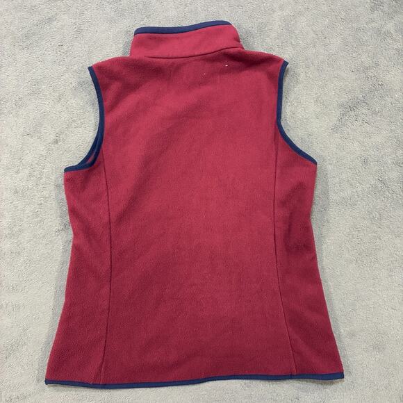 Amazon Essentials Burgundy Navy Blue Full Zip Sherpa Fleece Vest Men's Size M - Picture 2 of 7